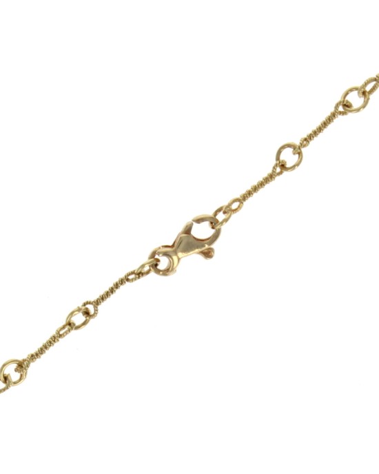 Diamond Flower Station Chain Necklace